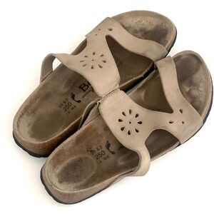 Betura Birkenstock Brown Cutout Suede Sandals sz 6 Narrow Boho Beachy Festival